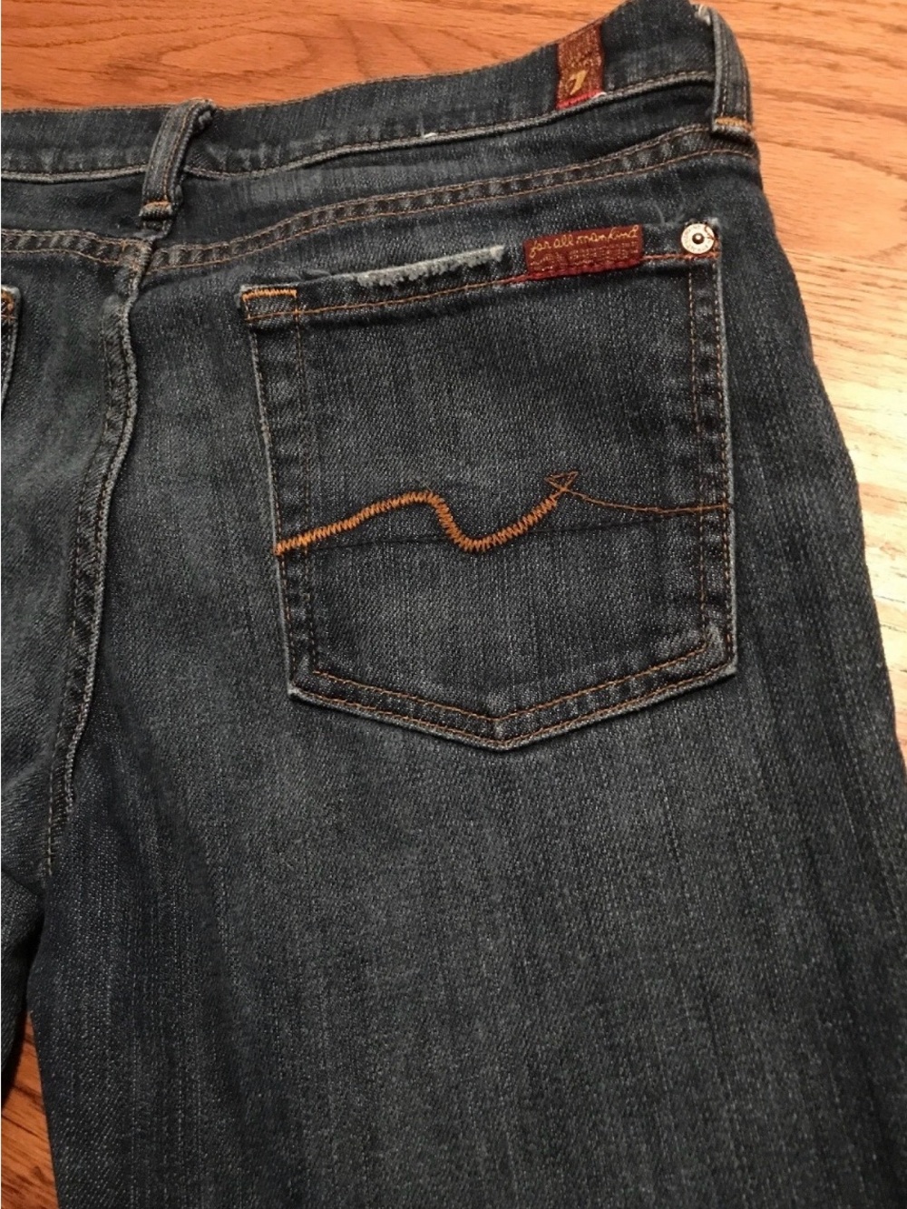 7 For All Mankind  Bootcut Womens Dark Blue Jeans size 6 28 X 28 SR19